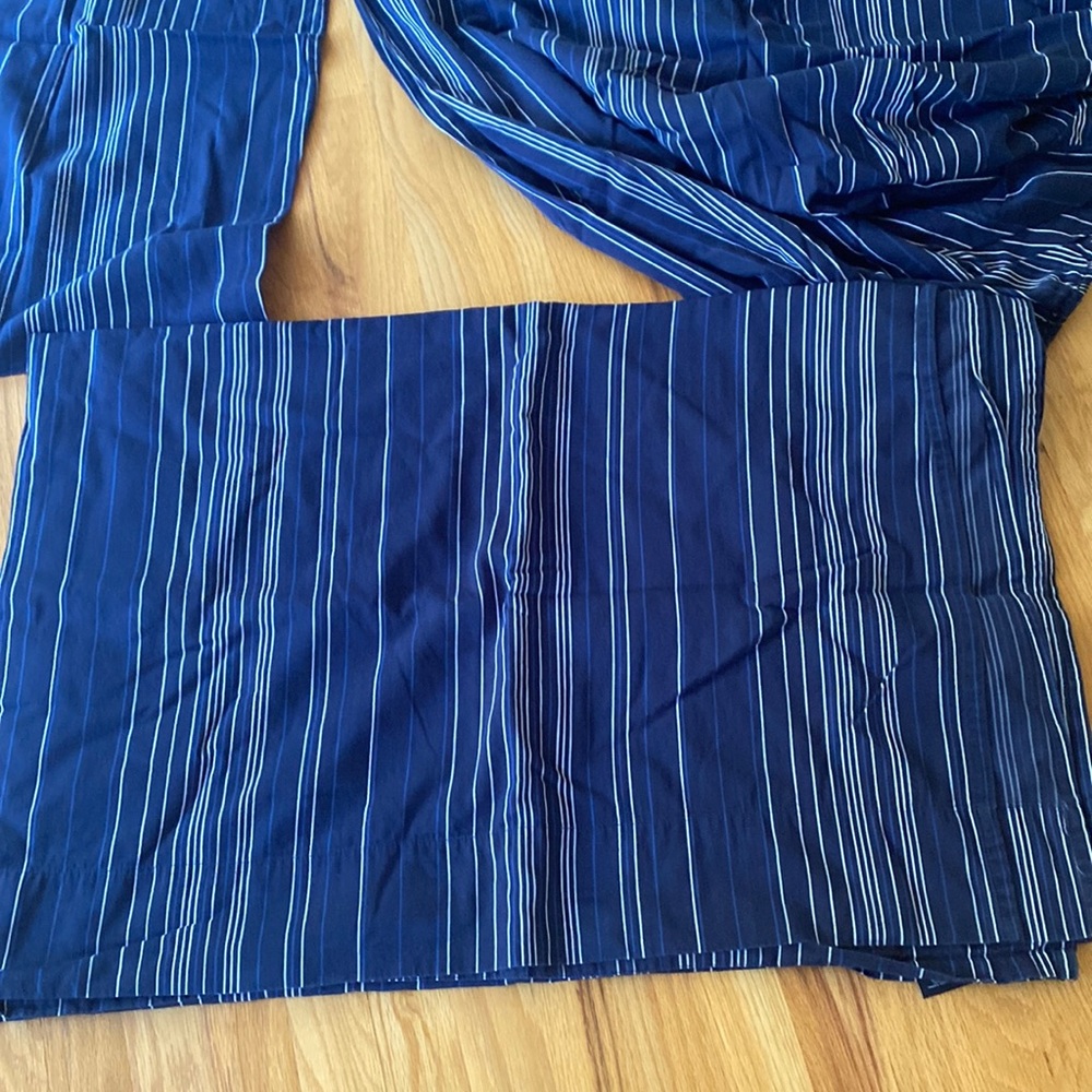 Nautica twin sheet set blue white striped 100 cotton